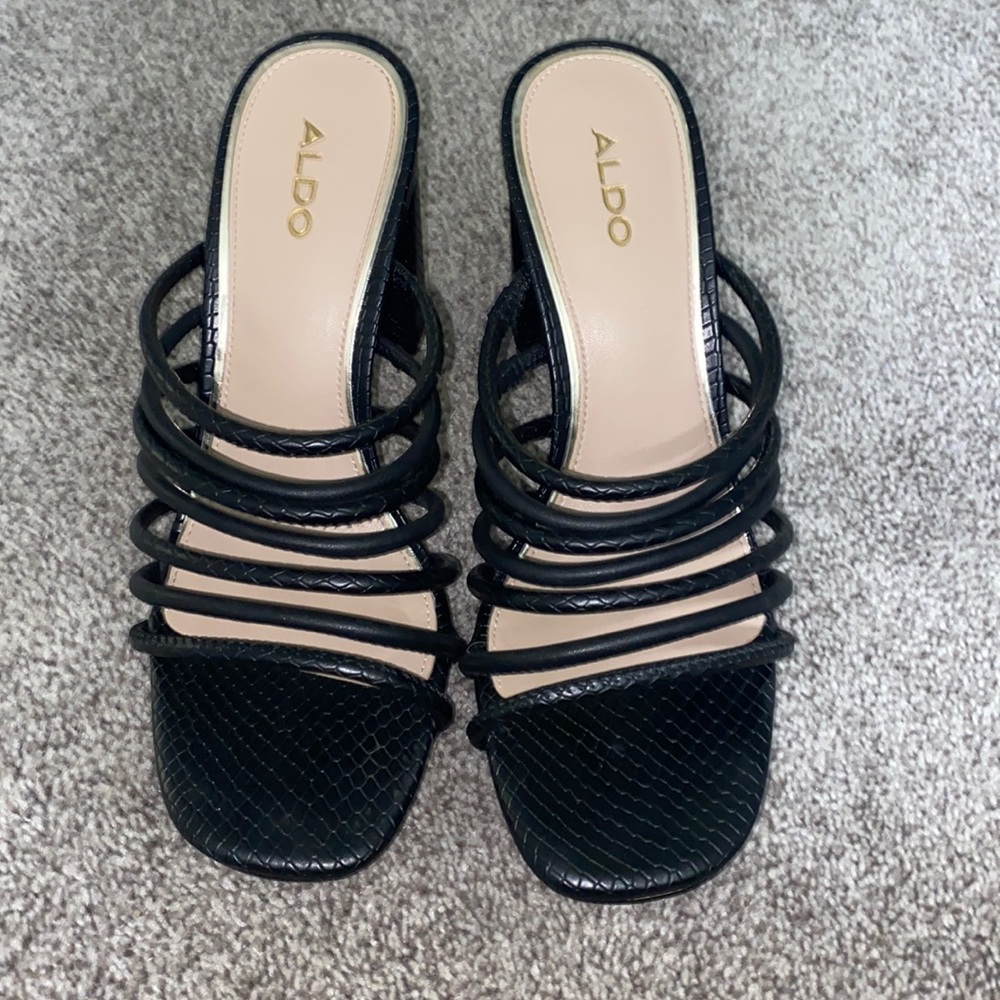 Aldo Strapped black heeled sandals